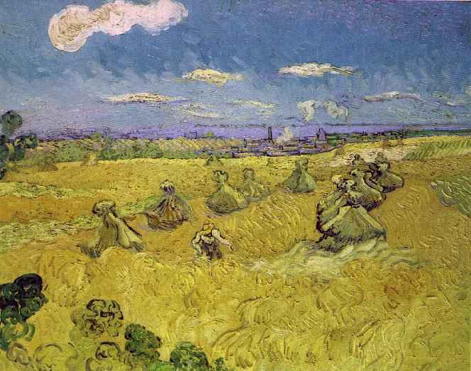 wheat stacks with reaper - Van Gogh Painting On Canvas